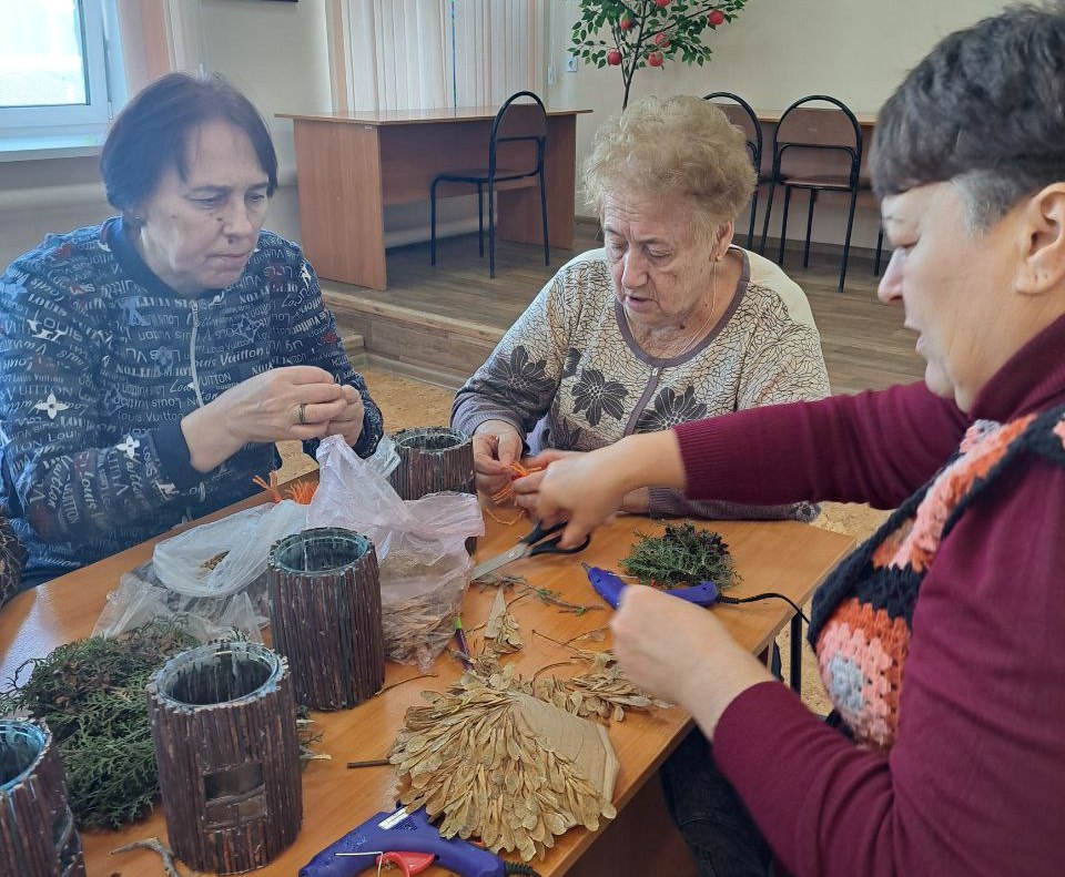 Саратовские пенсионеры построили новогодние лесные домики Саратовские пенсионеры построили новогодние лесные домики